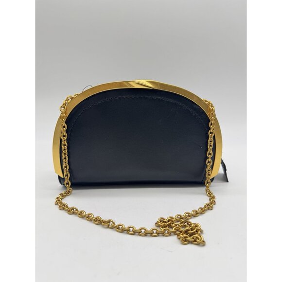 Donna Karan NY Lawrence leather clutch chain strap shoulder bag -BLACK - Picture 11 of 12